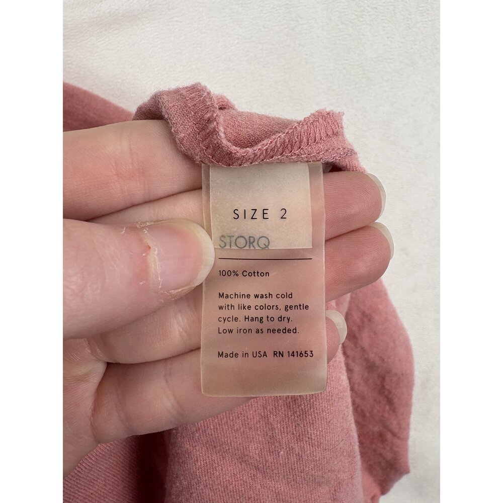 Storq Maxi Dress Size 2 Henley Dolman Sleeve Dusty Rose - Picture 5 of 12